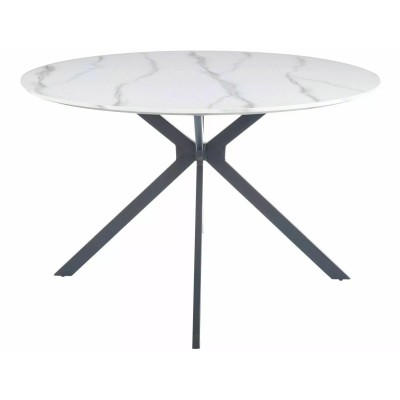 Стол обеденный SIGNAL ASTER белый мрамор/черный мат 120